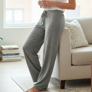 Lucky Brand Women's Gray Lounge Pants Drawstring Waist Pockets Relaxed Fit Large